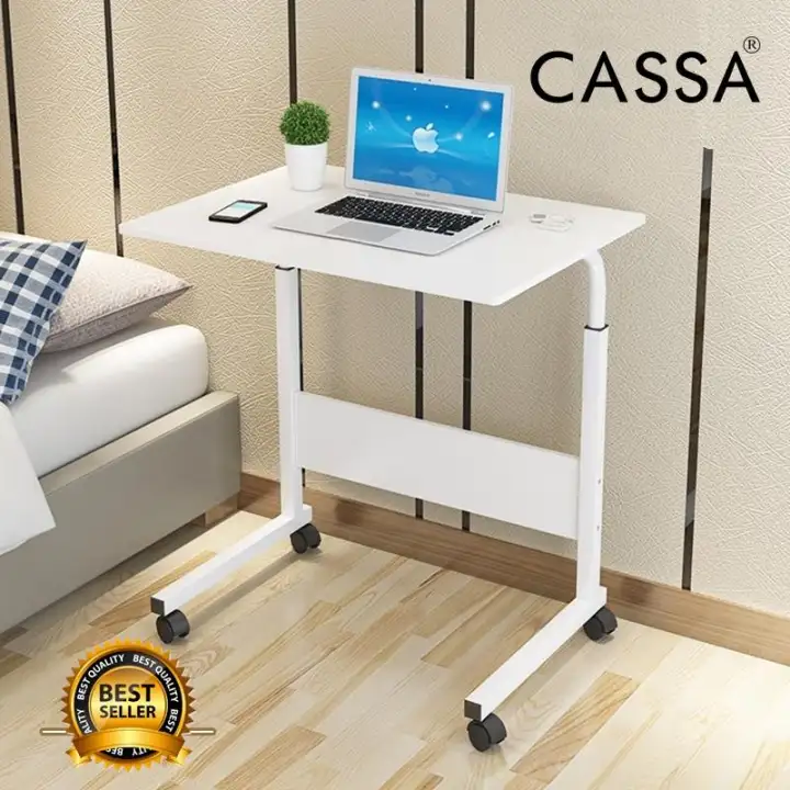 Cassa Sevil Mobile Height Adjule Table 60cmx40cm With Wheels Cassa Sevil Mobile Height Adjule Table 60cmx40cm With Wheels Laptop Computer Desk Only White Lazada