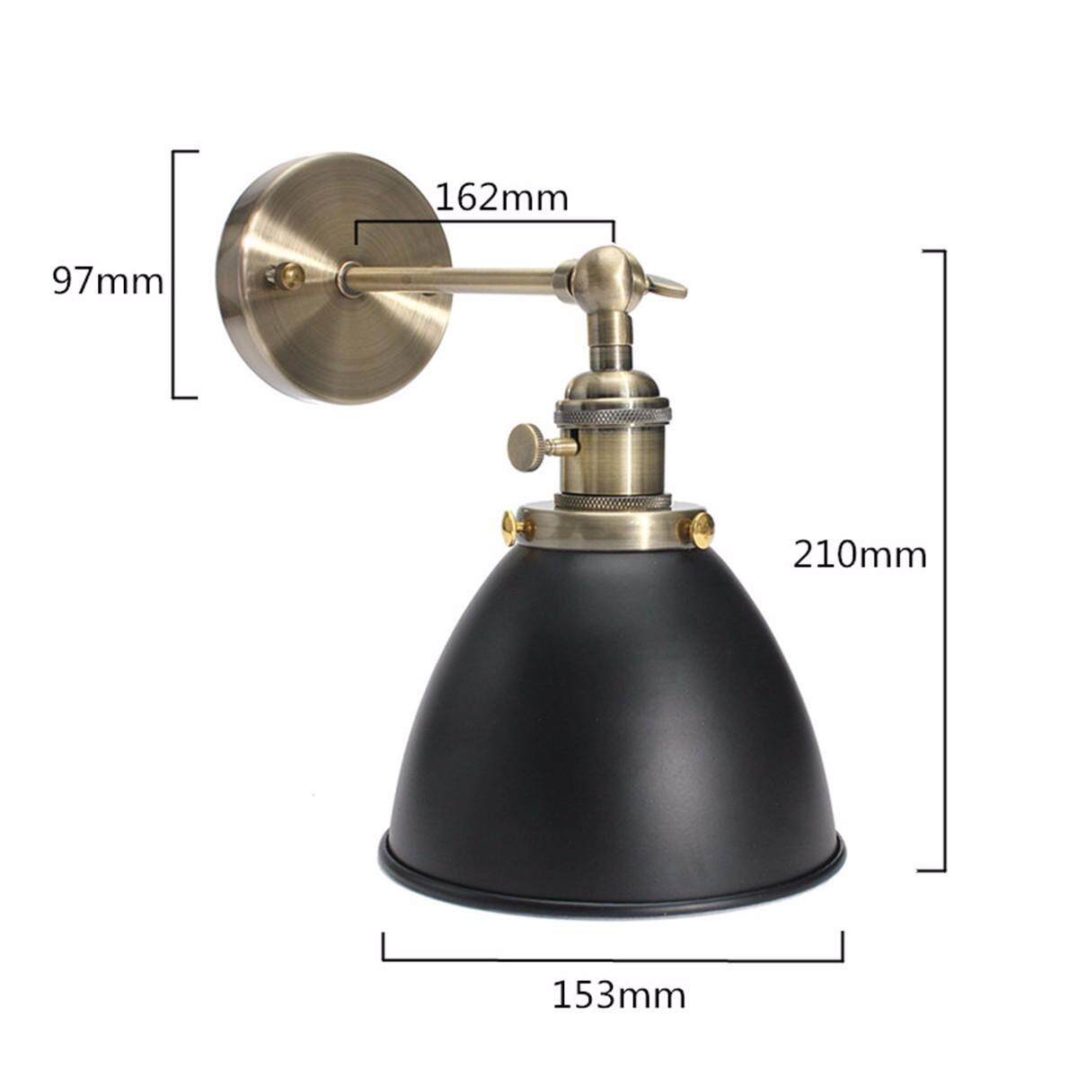 E27 Retro Vintage Bowl Sconce Loft Cafe Edison Wall Light Bulb Lampshape Holder