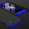 GKK สำหรับซัมซุงกาแล็คซี่ C9 Pro สามย่อหน้า 360 องศาความคุ้มครองเต็มรูปแบบ PC ป้องกันกรณีฝาหลัง (สีดำ + สีฟ้า) - INTL