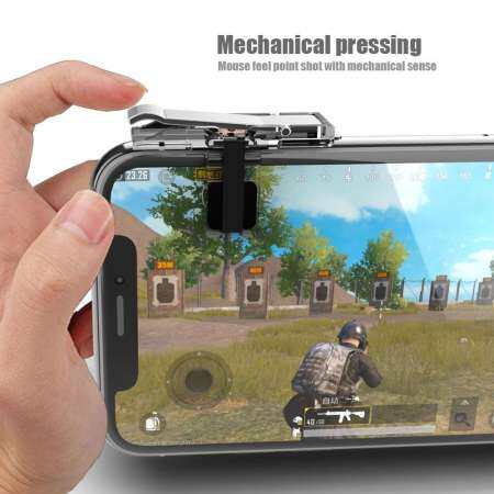 niceEshop Mobile Game Controller, [Upgraded Version] Sensitive Buttons L1R1 for Rules of Survival/Survivor Royale//PUBG/Critical Ops Fit for Android IOS Phone,1 Pair