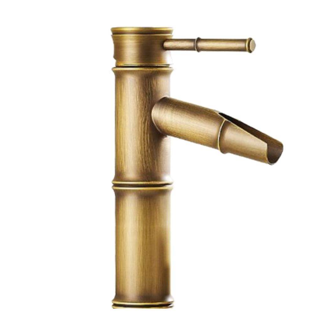 Fityle Antique Bamboo Vessel Sink Bathroom Faucet Brass Basin
