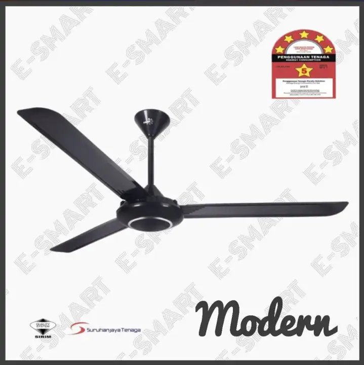 Mava Mv1 60 Ceiling Fan Black C W Regulator Sirim 5 Star