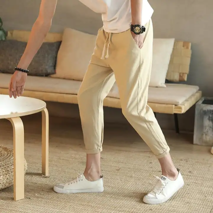 mens linen joggers