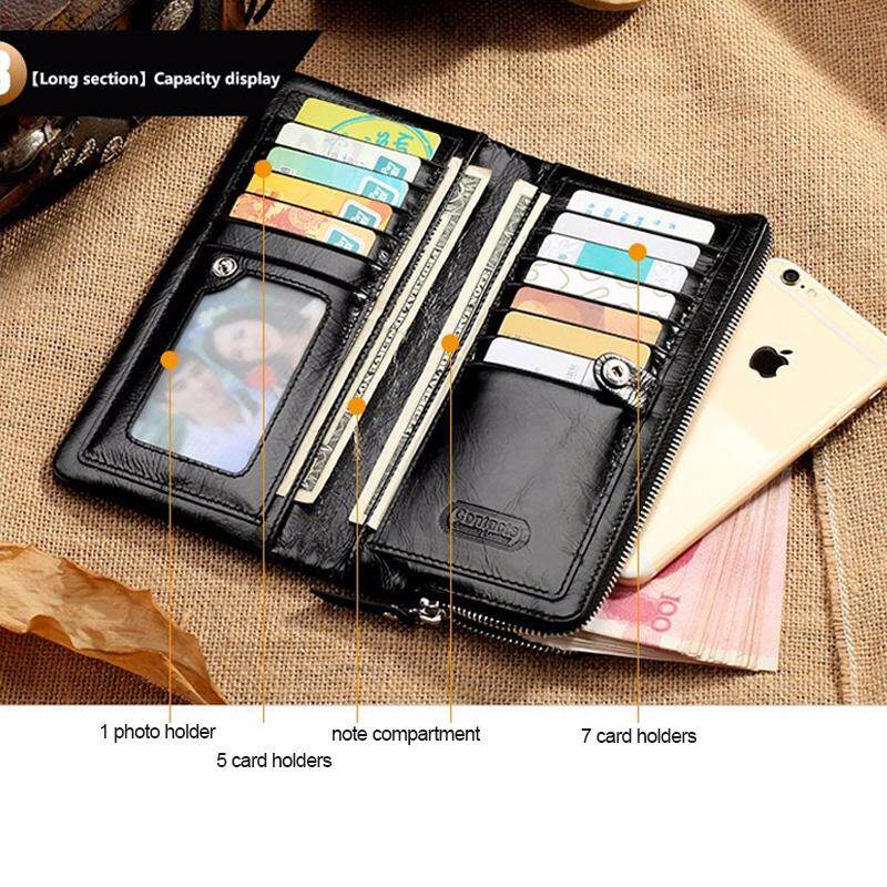 2022 NEW Contact S Classical Genuine Leather Wallets Vintage Style Men