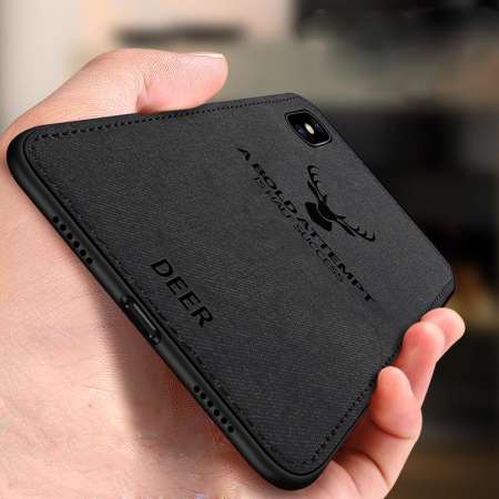 สำหรับ Apple iPhone XS MAX กวางผ้า Texture Case HYBRID Soft Anti - SLIP กันกระแทกฝาหลัง สำหรับ Apple iPhone XS MAX กวางผ้า Texture Case HYBRID Soft Anti - SLIP กันกระแทกฝาหลัง