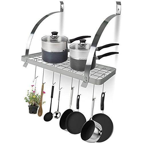 Sorbus Kitchen Wall Pot Rack With Hooks Decorative Mounted Storage Multi Purpose Shelf Organizer Great For Cookware Utensils Pans Books Household Items Bathroom Chrome Lazada Singapore - Wall Mounted Storage Shelving With Hooks Sorbus Kitchen Wall Pot Rack With Hooks Decorative Mounted Storage Multi Purpose Shelf Organizer Great For Cookware Utensils Pans Books Household Items Bathroom Chrome Lazada Singapore - Wall Mounted Storage Shelving With Hooks