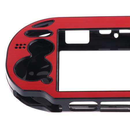 Miracle Shining Aluminum Brushed Plated Plastic Case Skin Protect Cover for ps vita Red