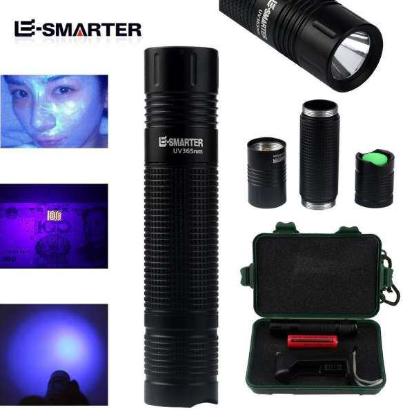 365nm LED Fluorescence Jade Amber Money Identification Flashlight Torch Gift Set