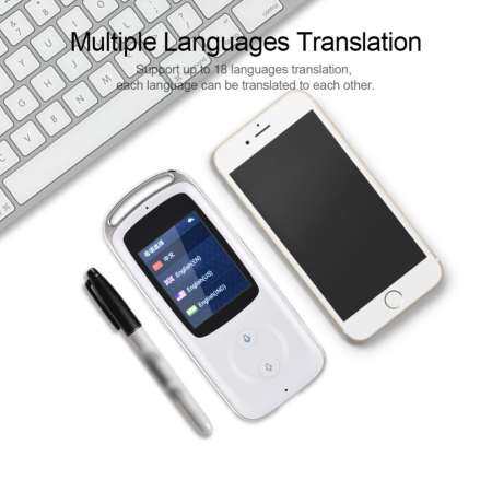 Voice Translator มือถือสมาร์ท Real Time WIFI Voice Translator 18 ภาษาพูดได้หลายภาษา Travel Translator สีขาว - INTL