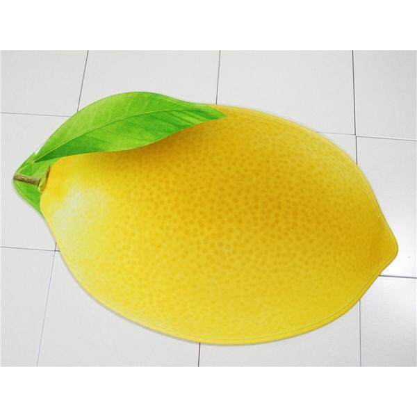 3D Fruit Pattern Bathmat Non-slip Bath Floor Mat Rugs Bathroom Kitchen Water-absorbing Carpet (Lemon)