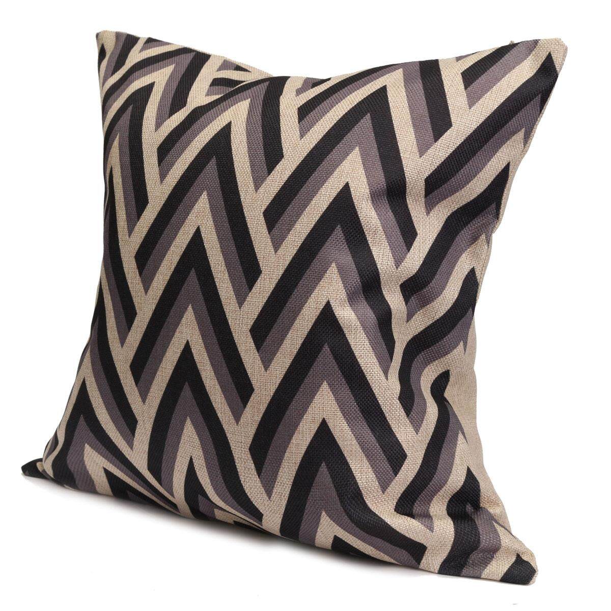 Simple Geometric Cotton Linen Pillow Case Home Sofa Back Throw Cushion Cover#2