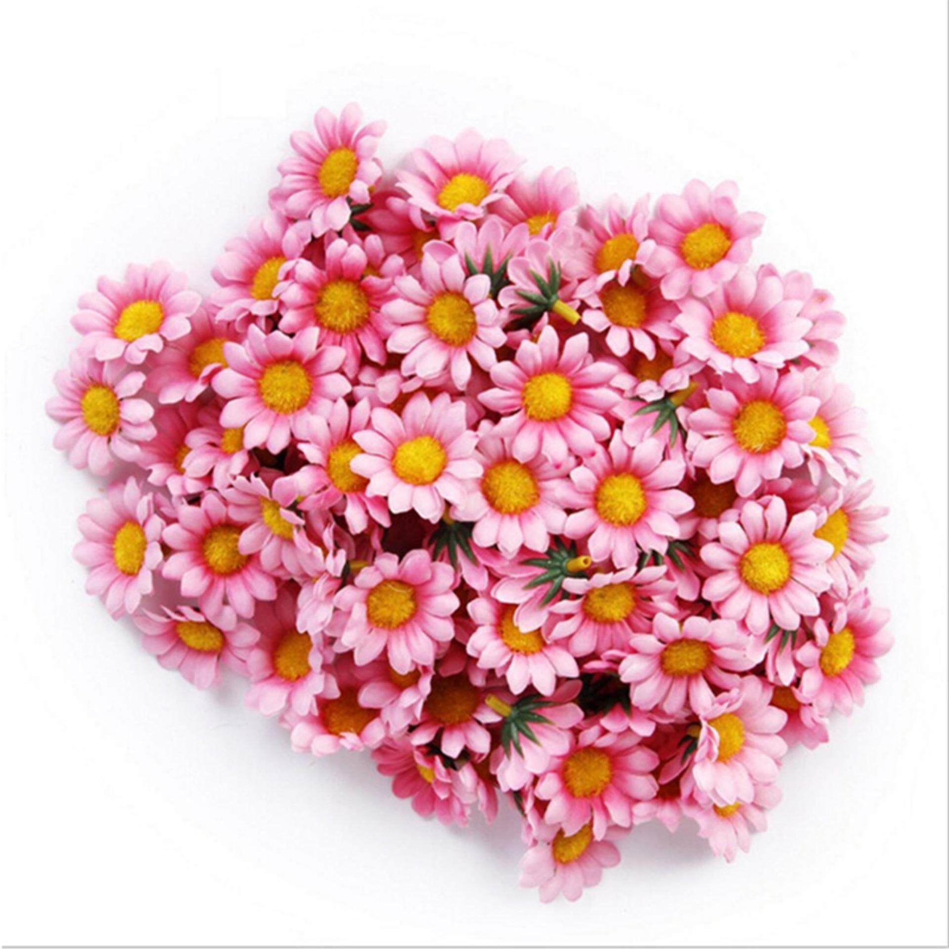 100pcs Artificial Gerbera Daisy Flower Heads for Wedding Party Decor Craft