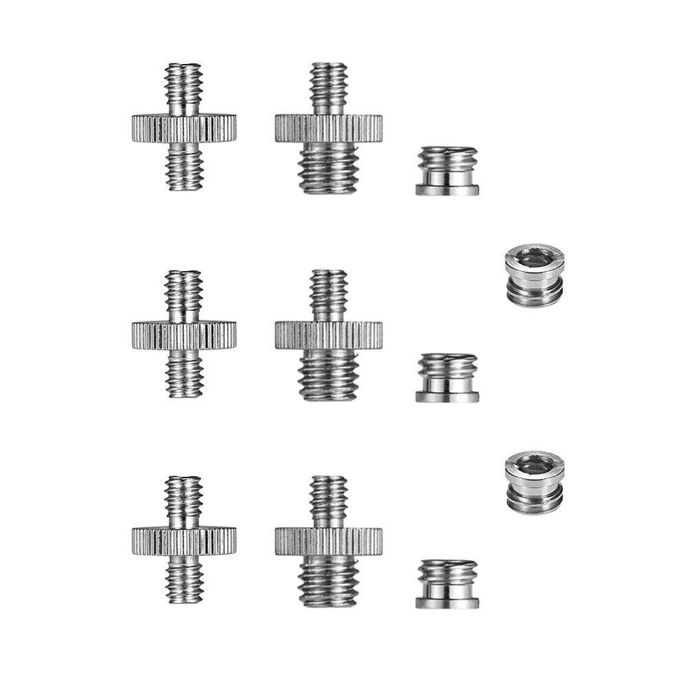 Andoer Bộ Gắn Bộ Chuyển Đổi Vít Có Ren 1/4 "-20 Và 3/8"-16 Bộ Chuyển Đổi Ống Lót Giảm Tốc Cho Giá Đỡ Ba Chân Máy Ảnh Giá Đỡ Đèn Đầu Bi Một Chân