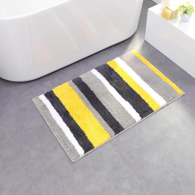 45x65cm Modern Striped Carpet Microfiber Doormat Area Rug Bathroom Kitchen Non-Slip Small Carpet Door Floor Mat Home Decor#Yellow