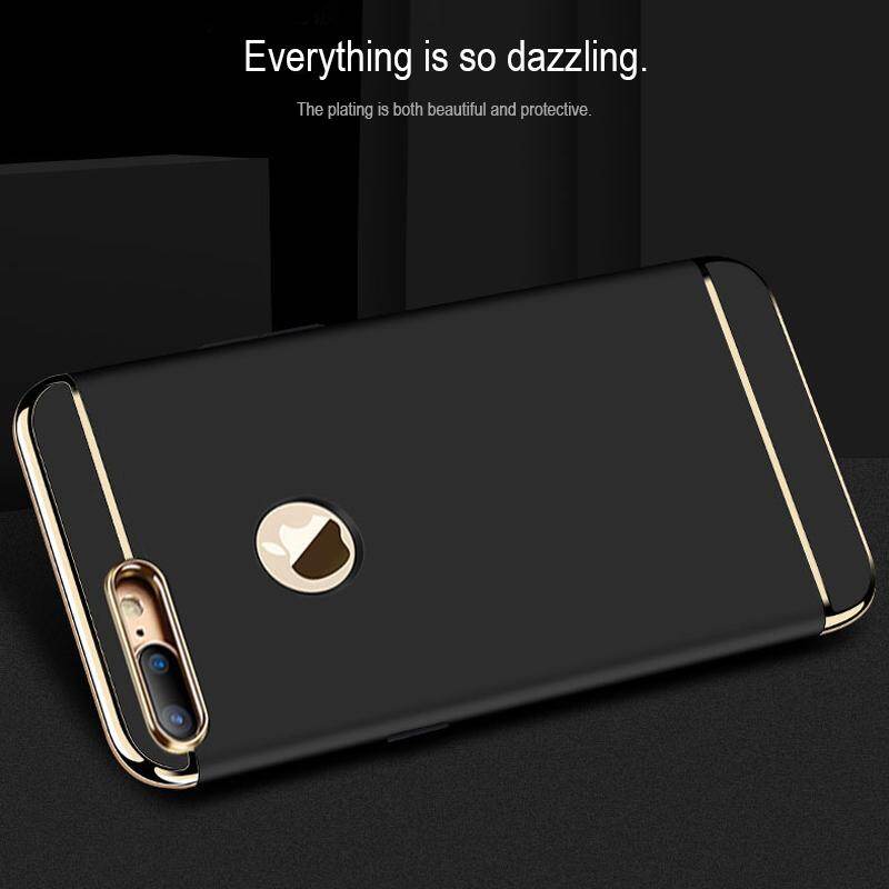 iPhone 7 Plus Case, iPhone 8 Plus Case, 3 in 1 Luxury Gold Hard Case Back Cover Coverage Removable Phone Casing