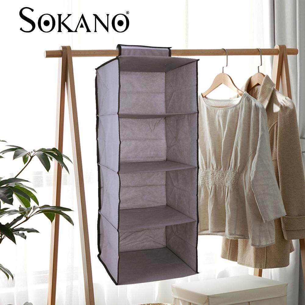 Raya 2019 Sokano 4 Shelf Hanging Closet Organizer Storage Box