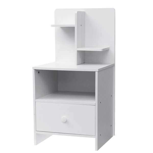 Modern Bedside Table With Drawer Nightstand Storage Bedroom Cabinet Shelf Units Yellow white - intl