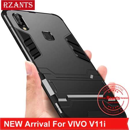 Rzants สำหรับ VIVO V11i เคสโทรศัพท์ [ชุดเกราะ] Lanyard ขาตั้งกันกระแทก Hard กลับ