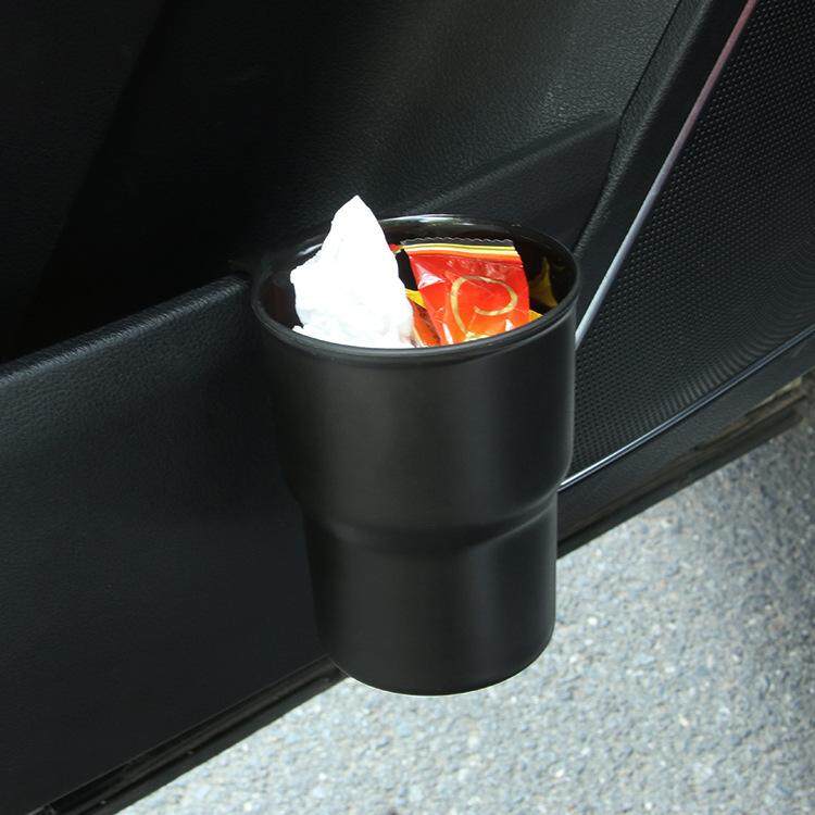 Black Car Seat Back Water Bottle Stand Holder Mount Snacks Organizer Storage Box