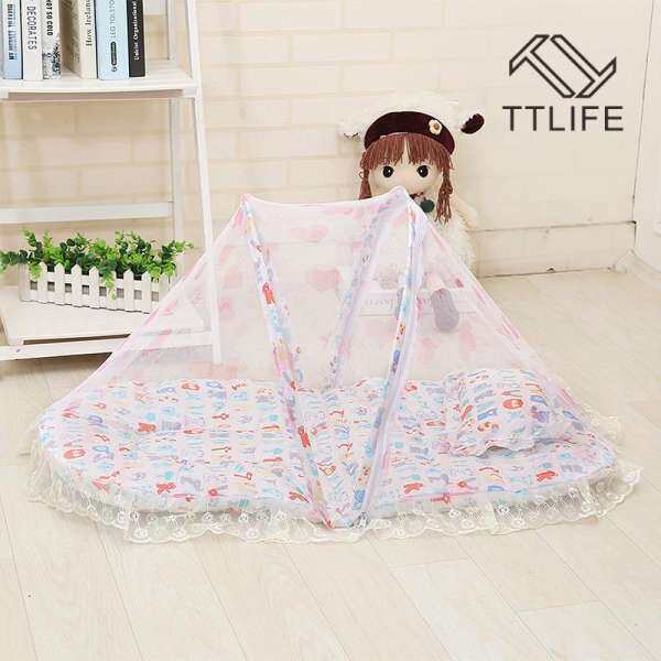 Ttlife Foldable Portable Infant Baby Travel Mosquito Net Crib Bed Tent with Pillow