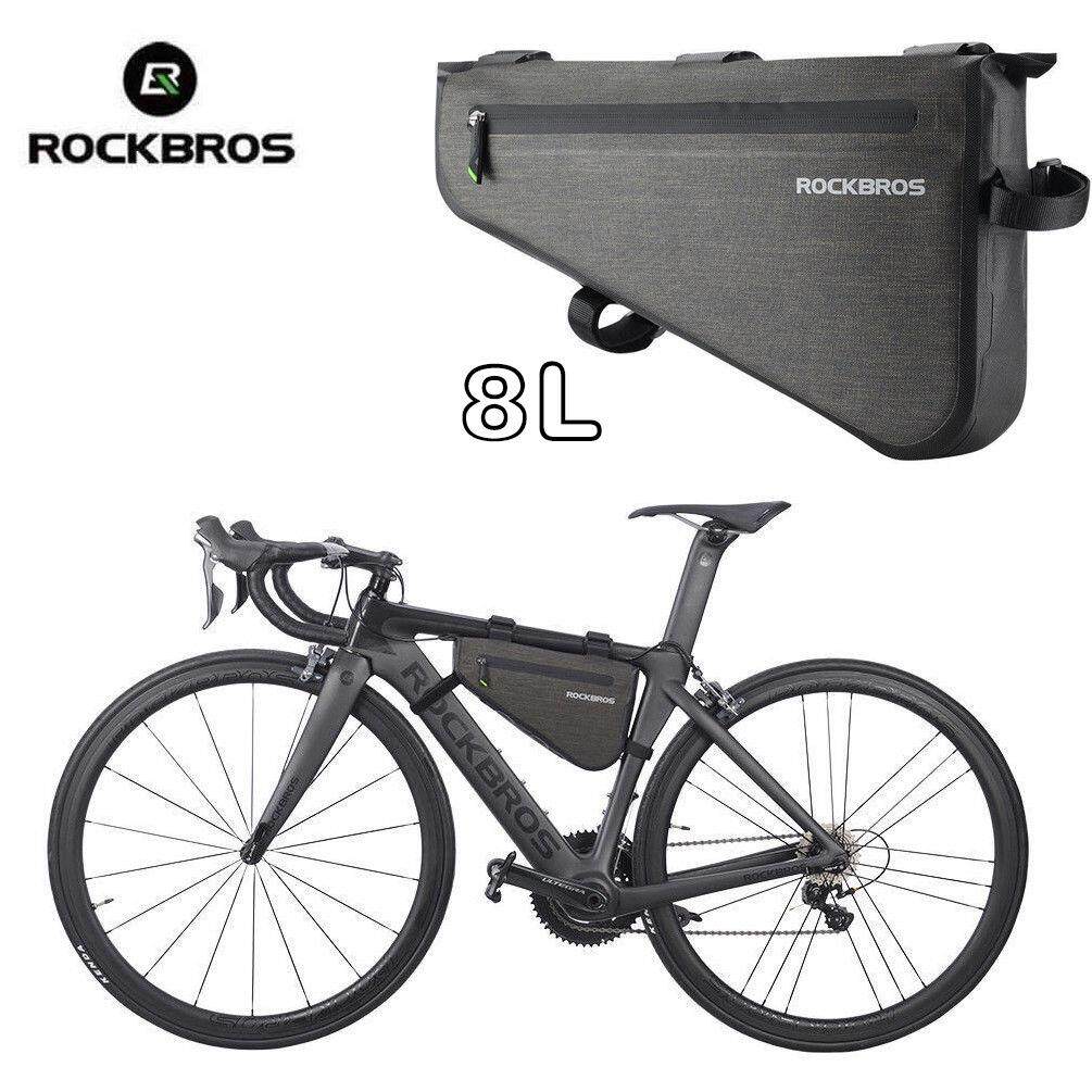 RockBros Cycling Bicycle Roll Bag /& Handlebar Bag Combine Bag Black Gold