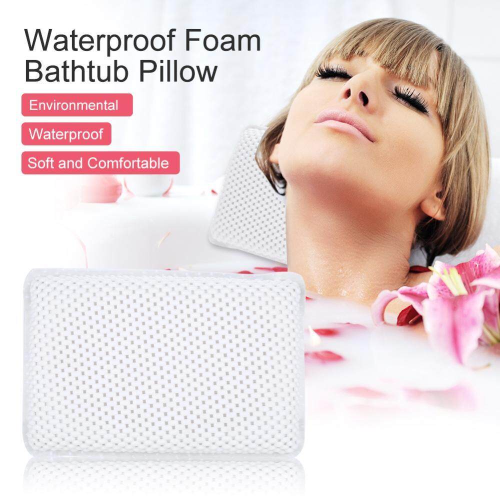 PVC Bath Pillow for Neck Back Support Foam Inner Stuff Padding Bathtub Headrest - intl