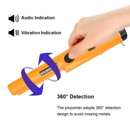 เครื่องตรวจจับโลหะ Pinpointer กันน้ำ 360 ° PIN ตัวชี้ความไวสูงโลหะทั้งหมดการสแกนเครื่องตรวจจับโลหะ Pinpointer - INTL