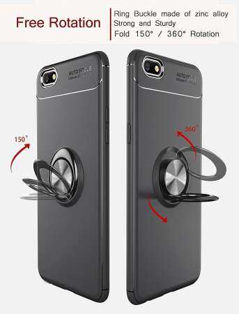 ปิดป้องกัน OPPO A77 ยืดหยุ่นบางมากเคส 360 องศาหมุนแหวนแม่เหล็กหัวเข็มขัด - INTL