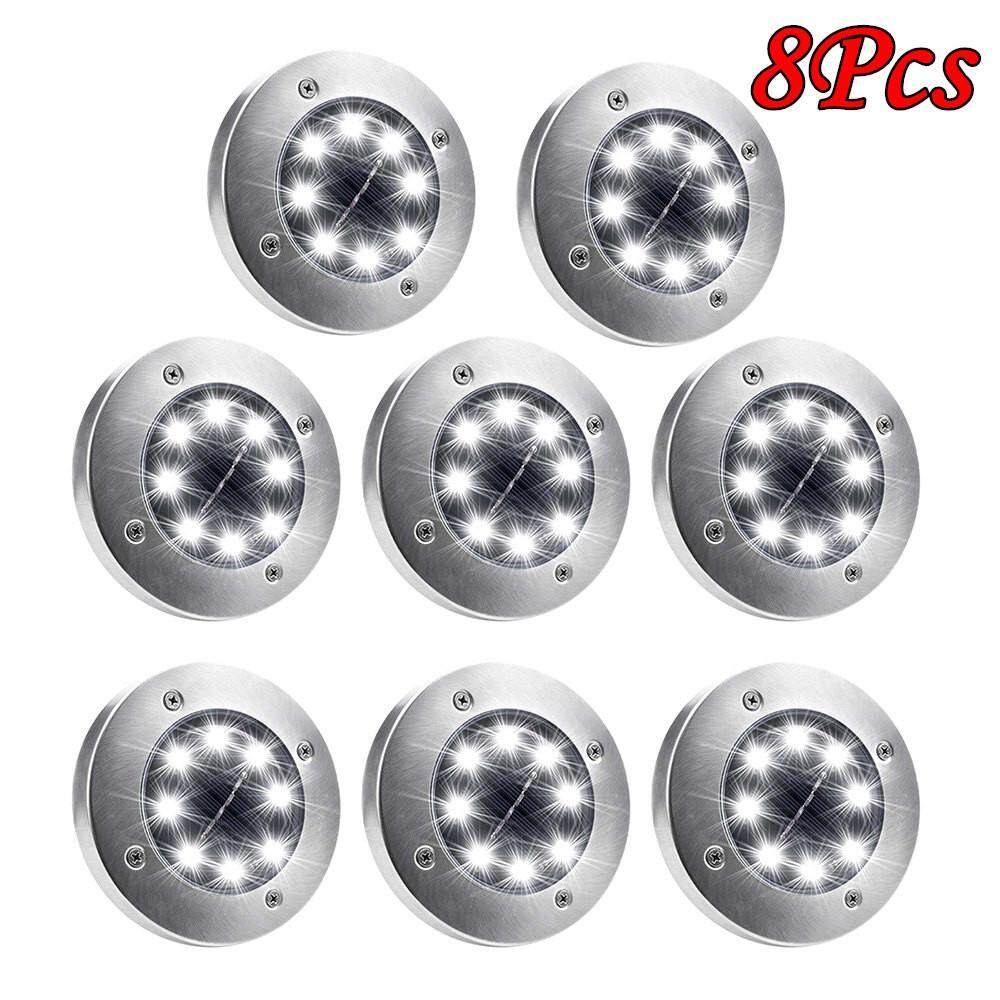 JY 8 Cái 8LED Năng lượng mặt trời Chôn Cất Ánh Sáng Dưới Mặt Đất Đèn Ngoài Trời Con Đường Vườn Decking