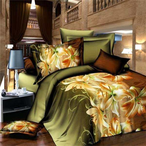 3D Bedding Sets King Queen Full Size Duvet Cover Bed Sheet Pillowcase Bedclothes Double - intl