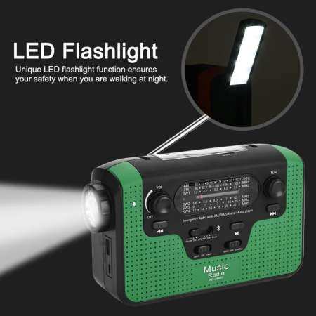 FM/AM/SW Solar FM Radio Hand Crank TF Music Bluetooth Hands-free Call Solar Radio