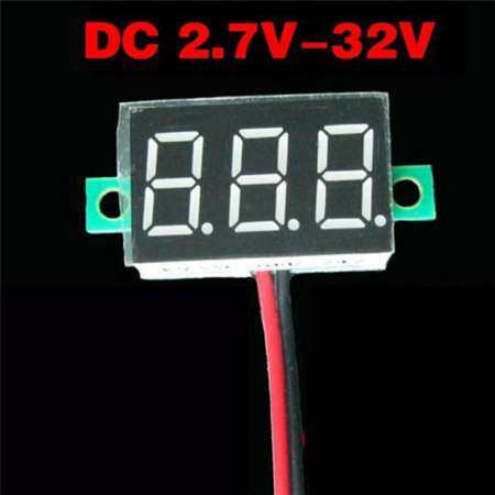 จอแสดงผล LED แบบดิจิตอลโมดูล DC2.7V-32V แรงดันไฟฟ้าโวลต์มิเตอร์แผงทดสอบมาตรวัดมิเตอร์สีแดง