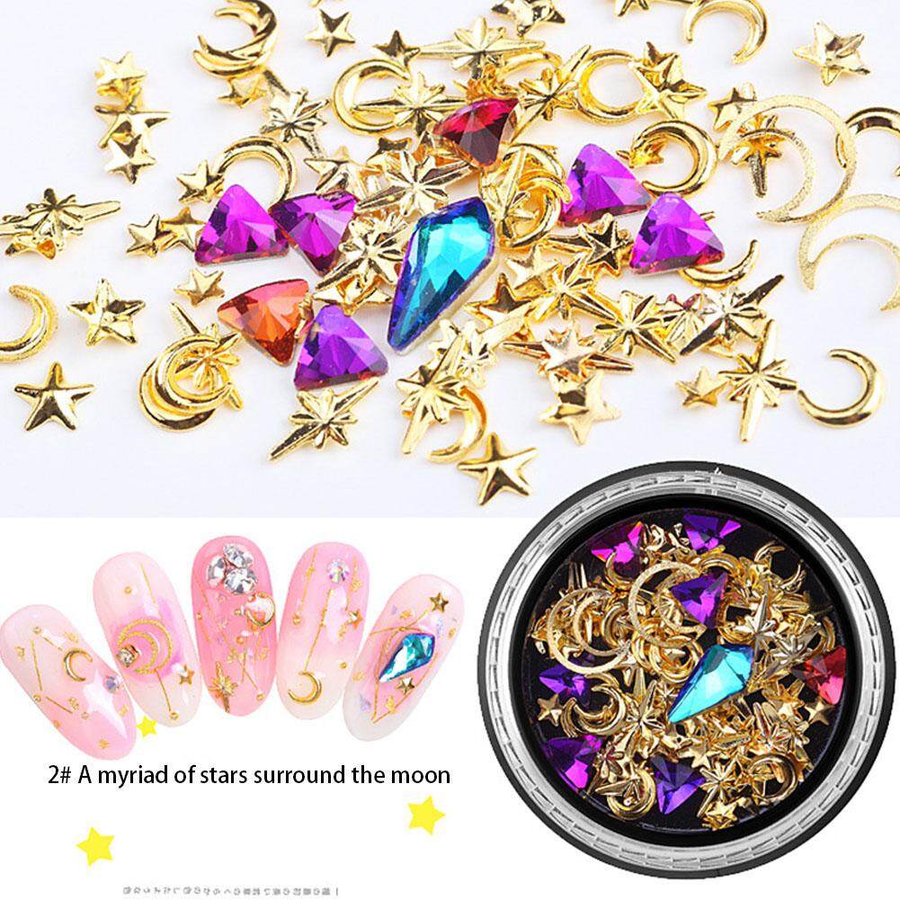 Redcolourful 3d Nail Art Decorations Star Moon Glitter Manicure