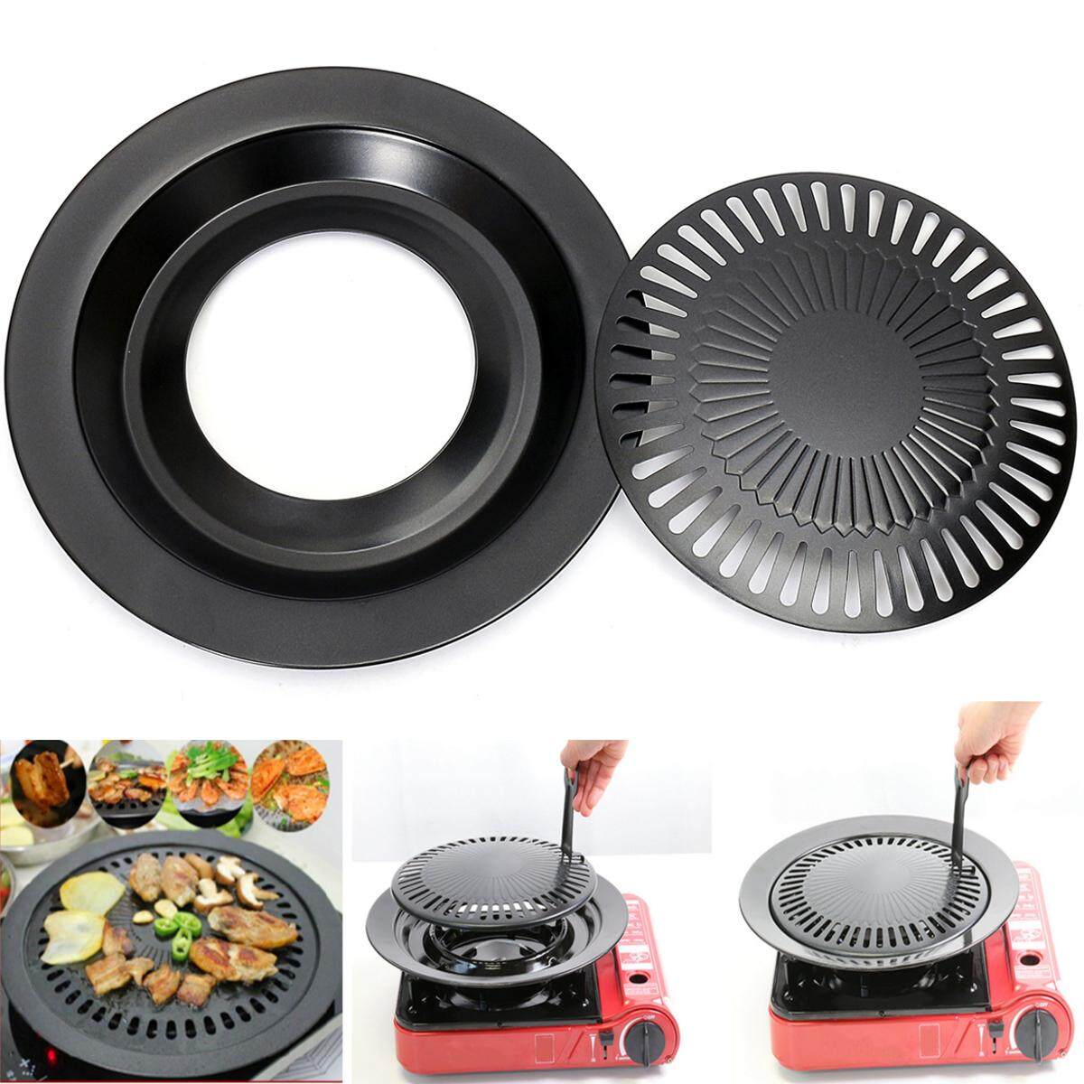 【Free Shipping】Round Iron Korean BBQ Grill Plate Barbecue Nonstick Pan