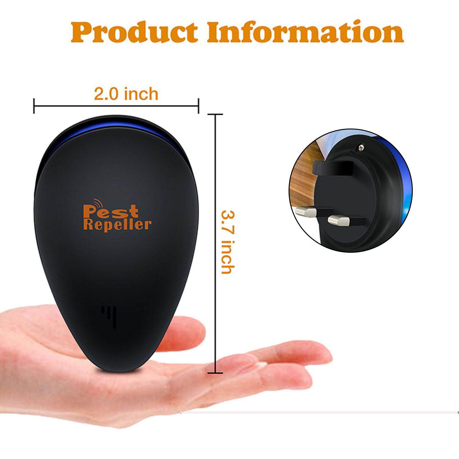 2 PCS Electronic Ultrasonic Pest Control Repeller Plug In Insect Repellent Killer for Mouse Mosquito Cockroach Cricket Bugs UK Plug - intl