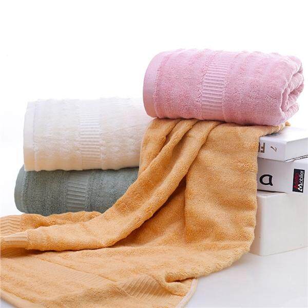 Sợi tre Màu Khăn Tắm Cotton Họa Tiết Sóng Lớn Thấm Hút Nước Khăn Tắm cho Nhà Tắm (Xanh Lá)