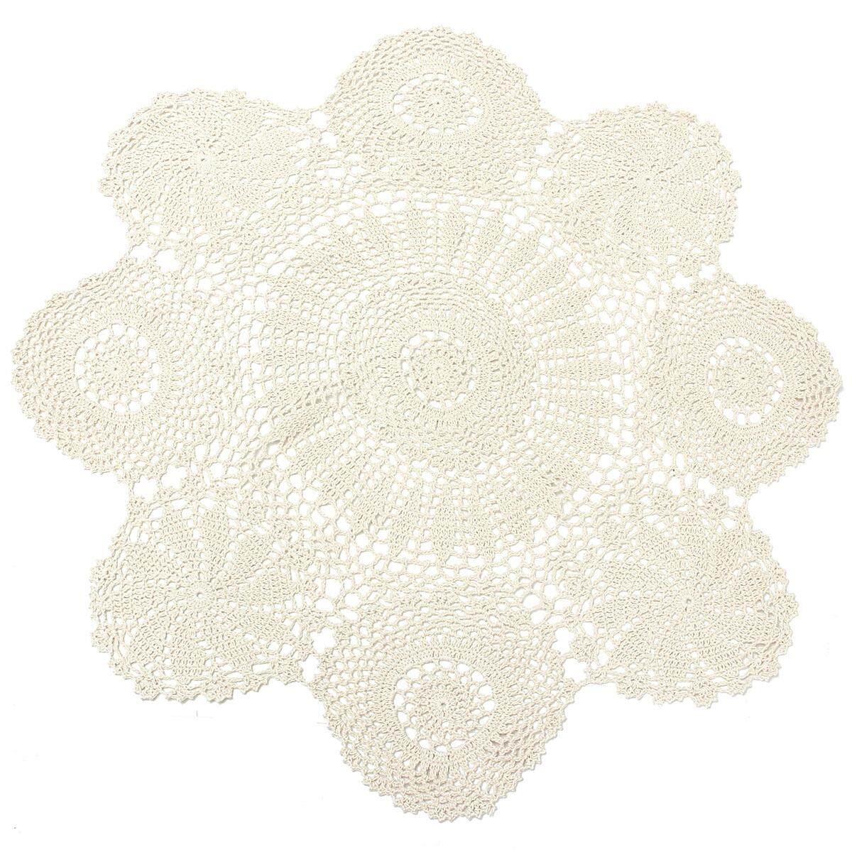 Áo croptop Phối Ren Doily Placemat Bàn Thảm Vải Sợi Bông Tròn 70 cm