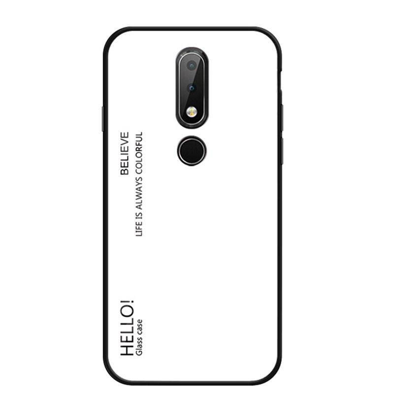 Zeallion Cho Nokia X6 Hay Nokia 6.1 Plus Gradient Kính Cường Lực Lưng Bảo Vệ Điện Thoại