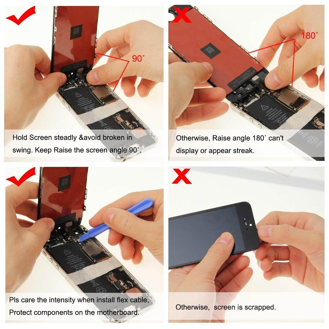 AboutCellphone LCD Screen and Digitizer Full Assembly with Front Camera for iPhone 6s(Black)