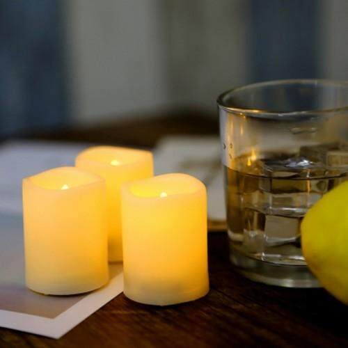 12 Pieces LED Flameless Votives Candles with Batteries (IVORY)