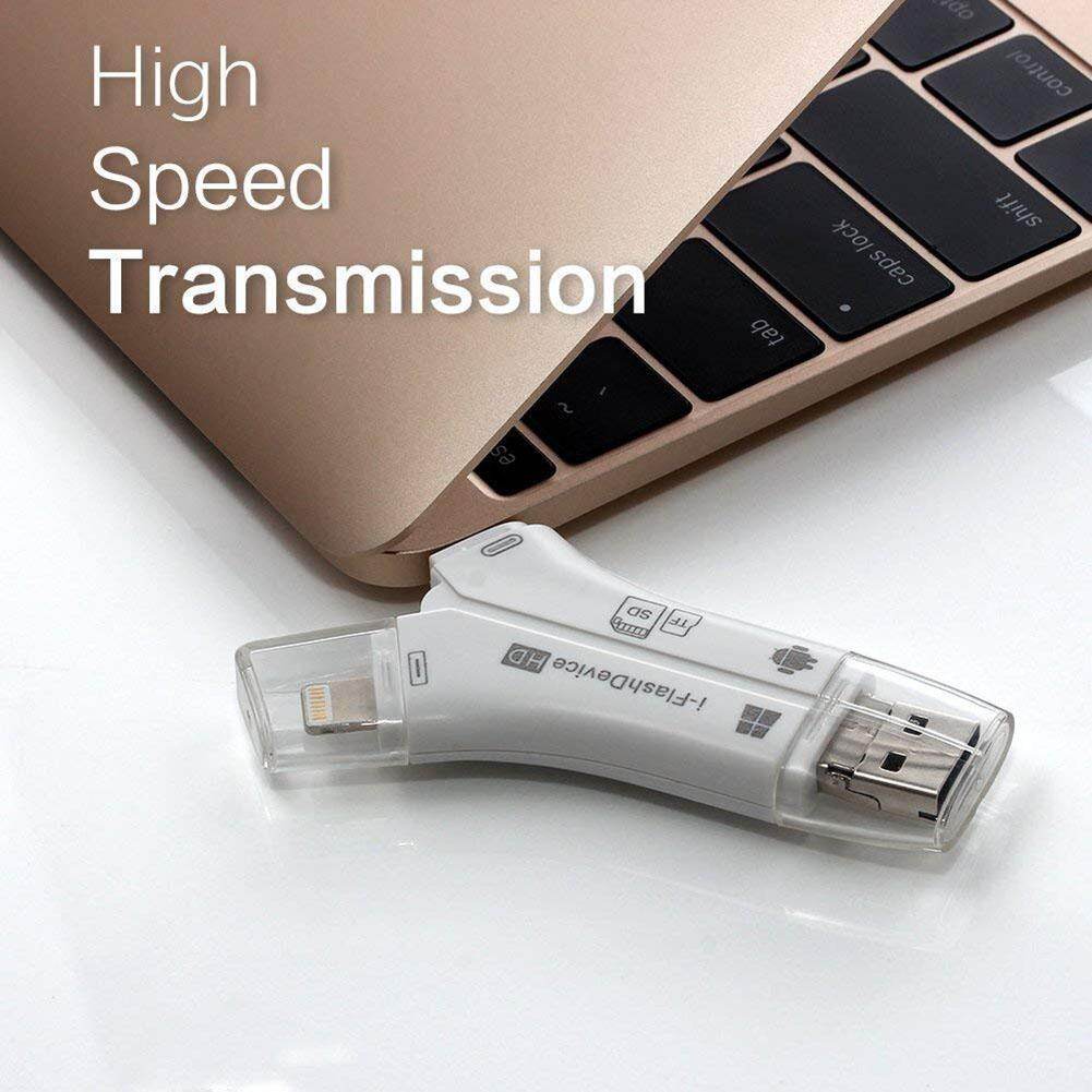 🐇【100%Authentic】🐇Đầu Đọc Thẻ SD iPhone/Micro Usb/USB Type-C/USB 4 Trong 1 Cho iPhone iPad Mac & Android, SD & Micro SD, PC