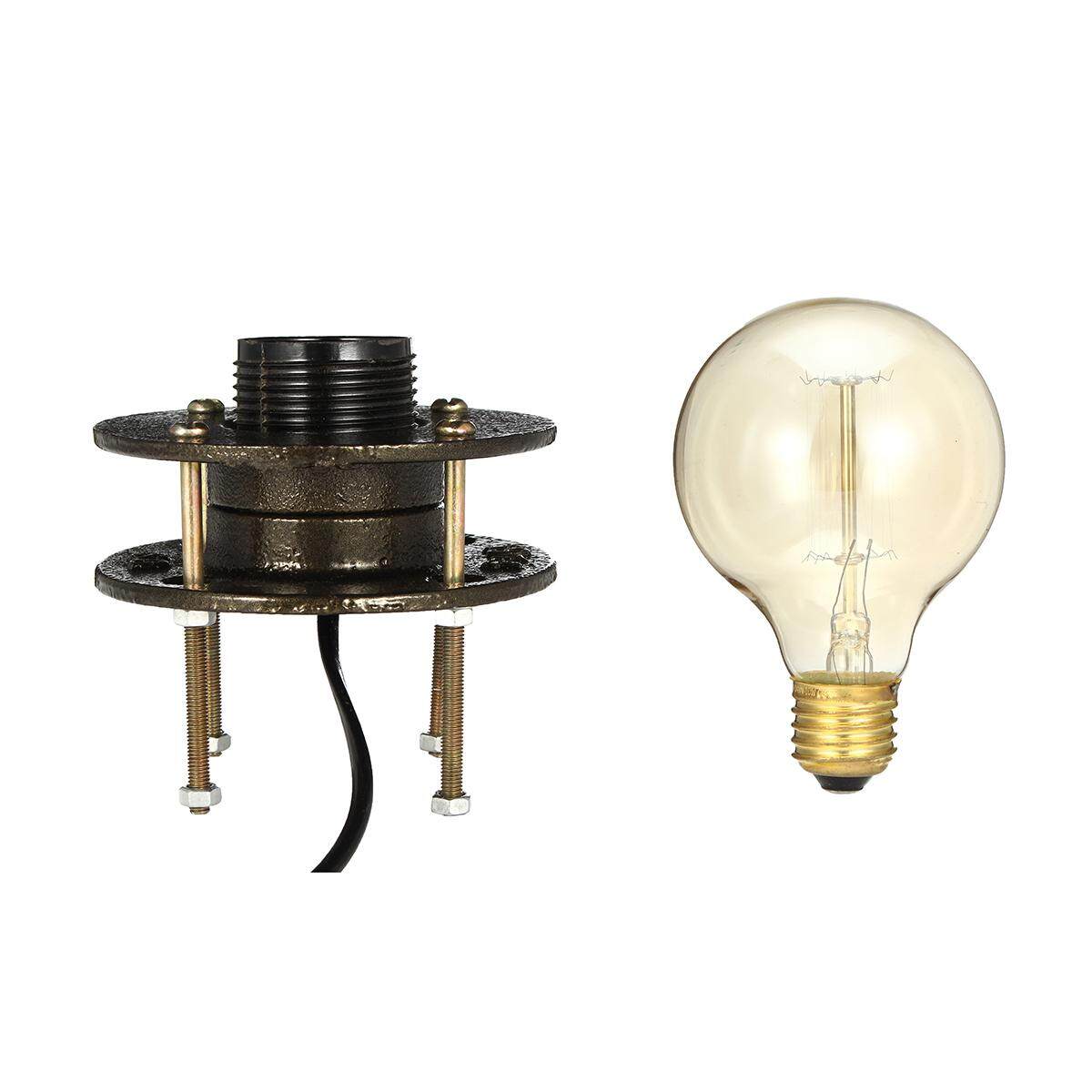 industrial loft metal pipe wall table light With light bulb - intl