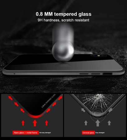 SULADA 9 H Hard เคสโทรศัพท์แบบกระจกสำหรับ Apple iPhone XR ซิลิโคนนุ่ม + กันชนโลหะอลูมิเนียมเคสโทรศัพท์สำหรับ iPhone XR