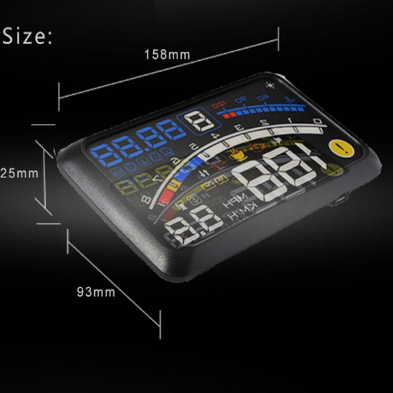 HUD EKLEVA 55 Inch Màn Hình Hiển Thị Đồng Hồ Tốc Độ Xe Máy Tính Kỹ Thuật Số Thông Minh OBD2 Máy Quét OBD 2 Công Cụ Chẩn Đoán OBD2 Báo Động Tốc Độ