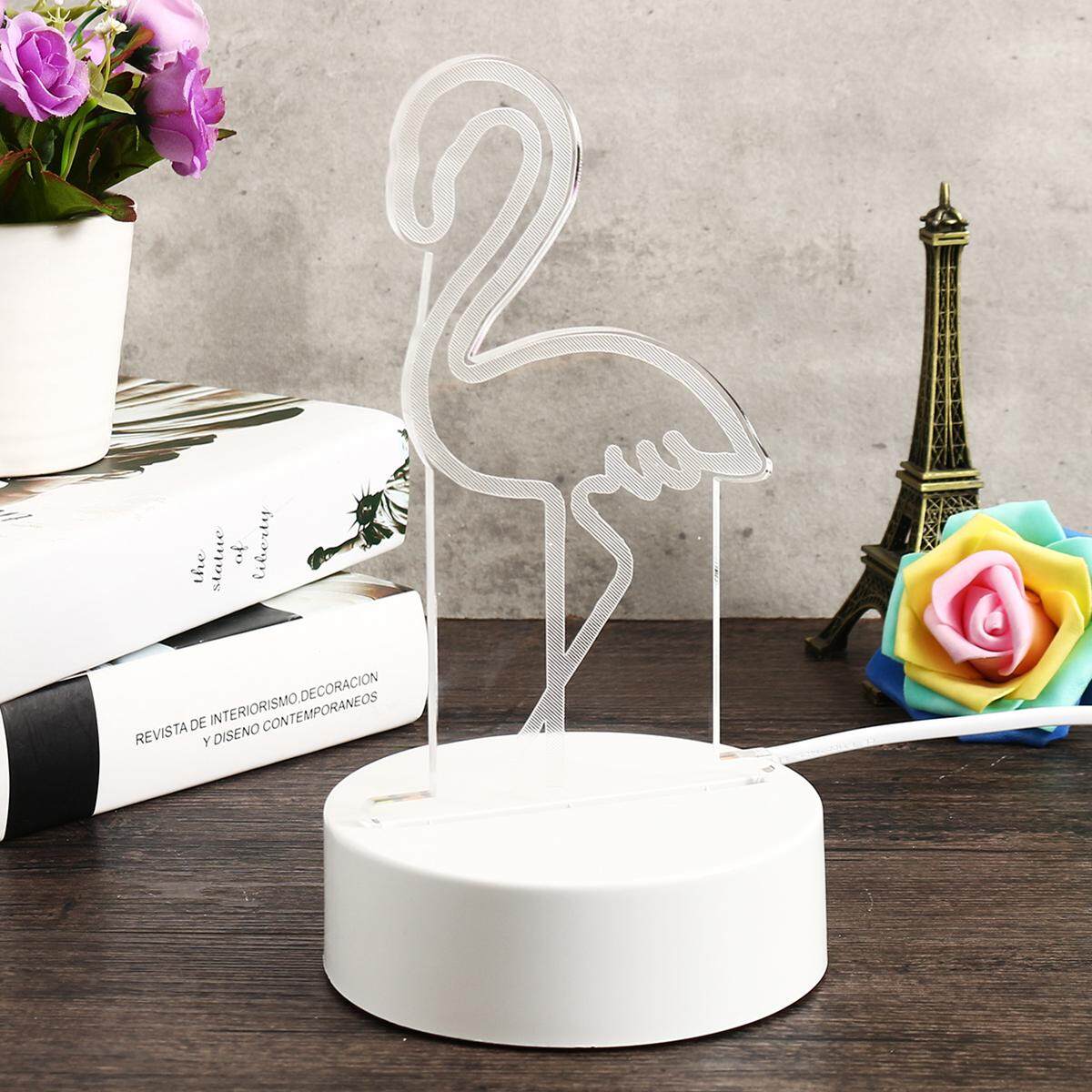 Novelty Flamingo Small Neon Night Light Desktop Lamp Retro Home Decor - intl