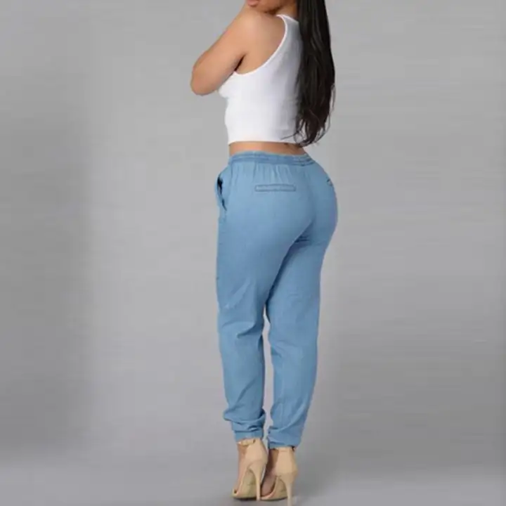 ladies elastic waist jeans
