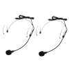 Miracle Shining 2Pack JY-528 3.5mm Mono Ear Hook Wired Headset Headworn Microphone Black