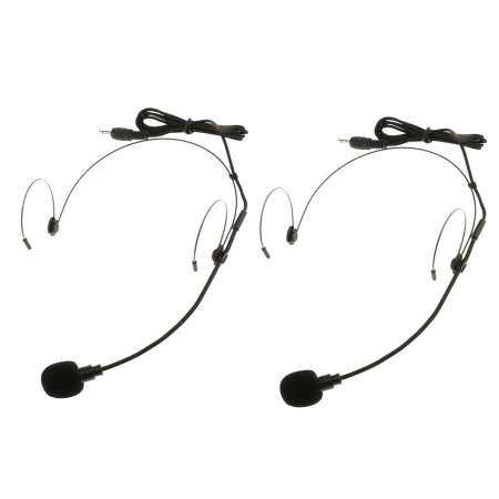 Miracle Shining 2Pack JY-528 3.5mm Mono Ear Hook Wired Headset Headworn Microphone Black