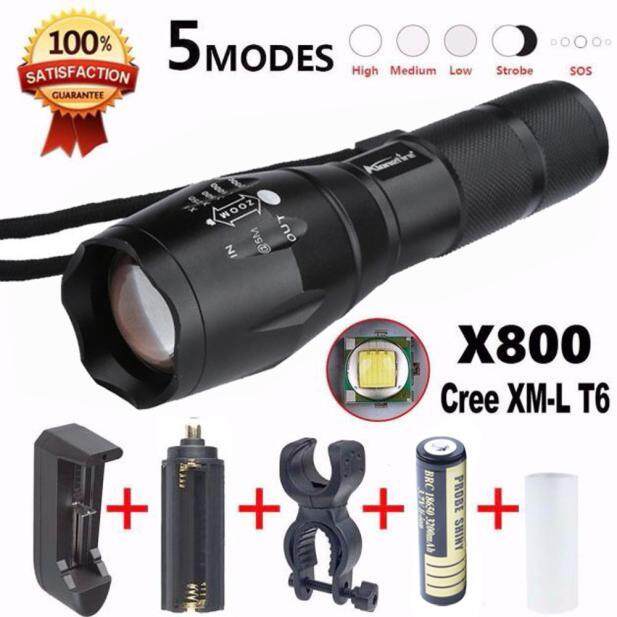 X800 Tactical Flashlight LED Military Lumens Alonefire