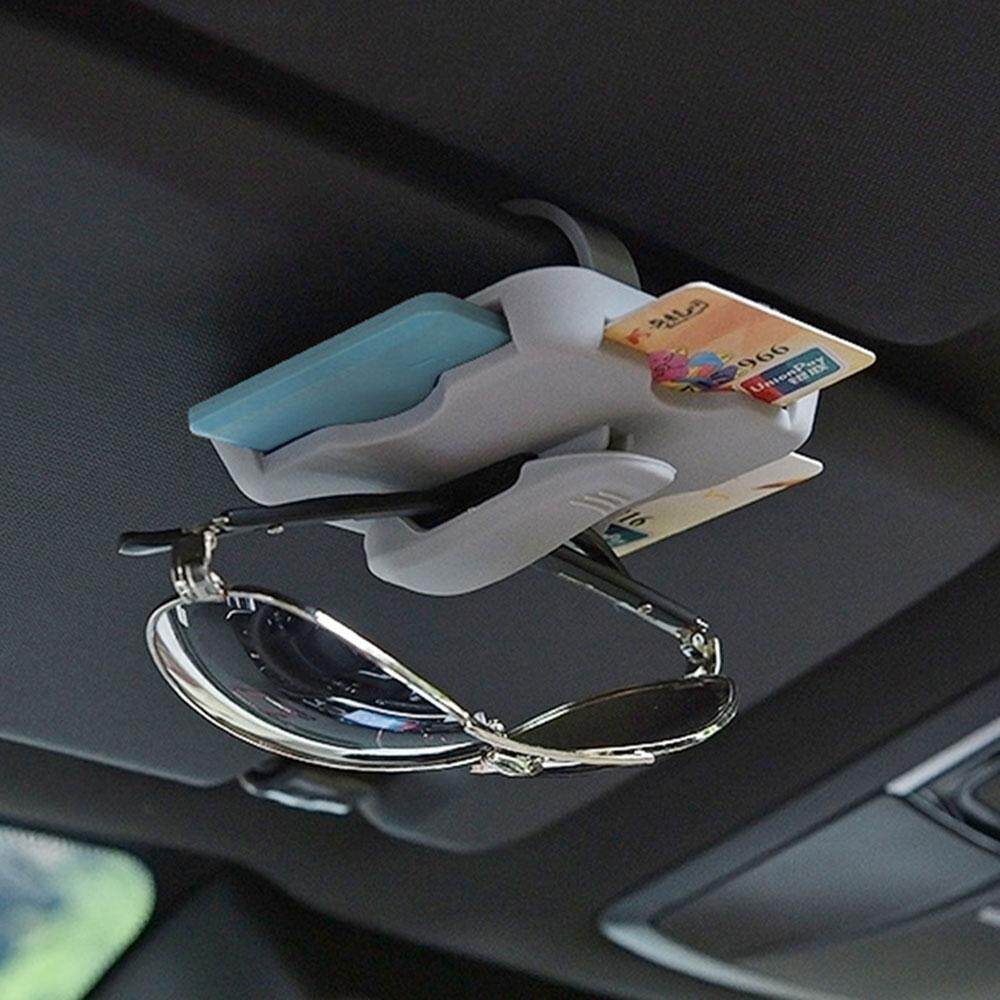 Universal Black ABS Car Sun Visor Sunglasses Box Card Inserters Storage Pockets